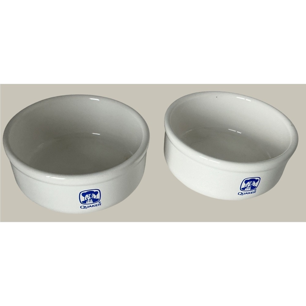 Waechtersbach Vintage Quaker Oats Cereal Bowls Set of 2 Spain Ceramic White 5in